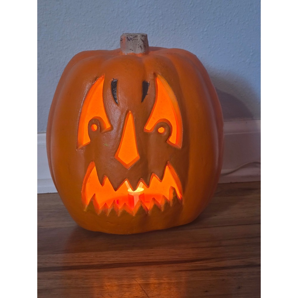 Vintage 1998 Paper Magic Group Light Up Foam Jack O Lantern Pumpkin Halloween 9"
